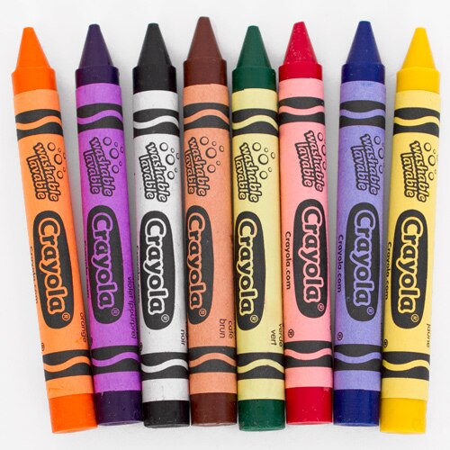 Crayola, Washable, Large, Crayons, 8 Color, Box